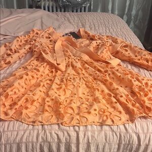 Elegant Orange Lace Dress